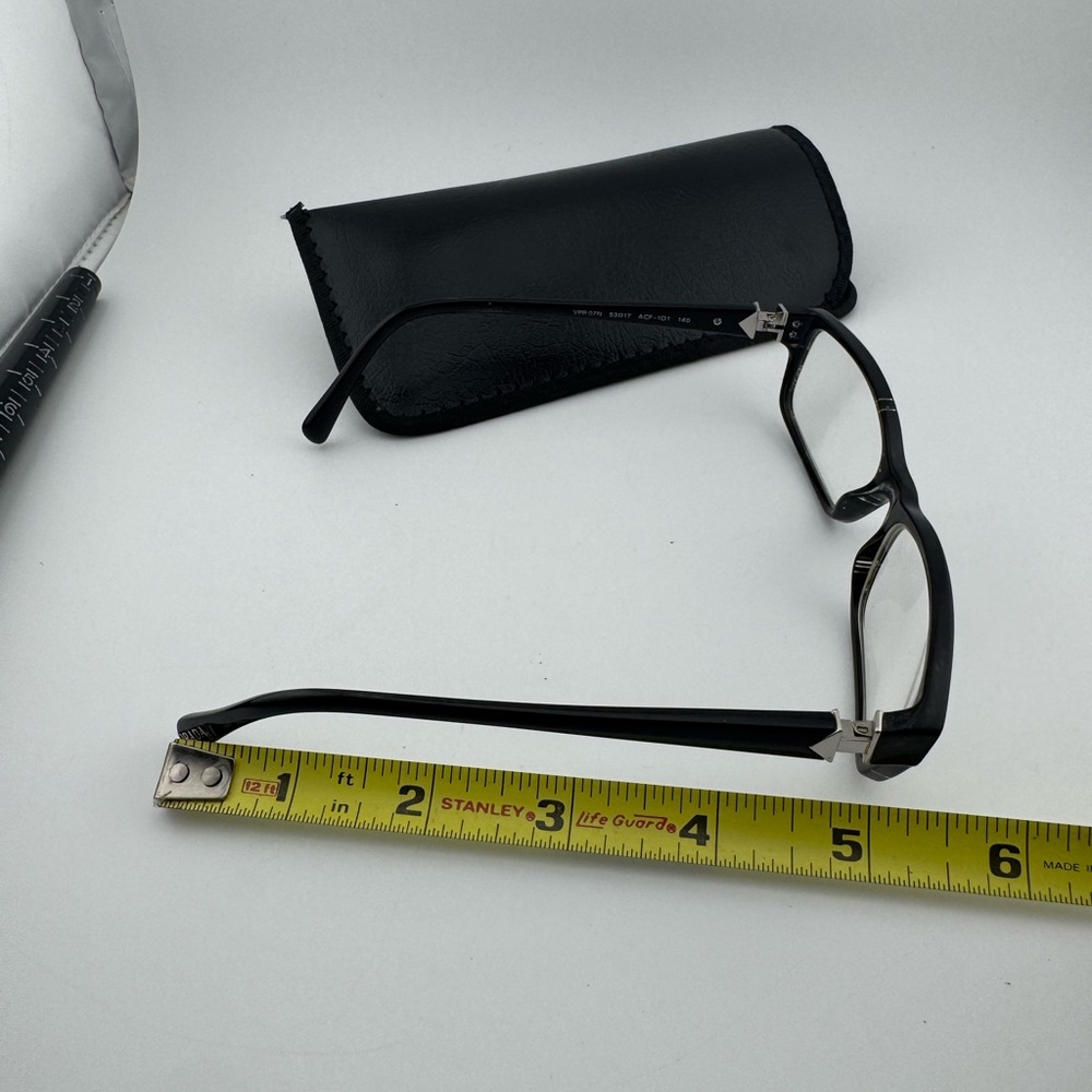 Prada VPR 07N Black Rectangular Glasses with Case Frames Only‎ - Picture 7 of 12